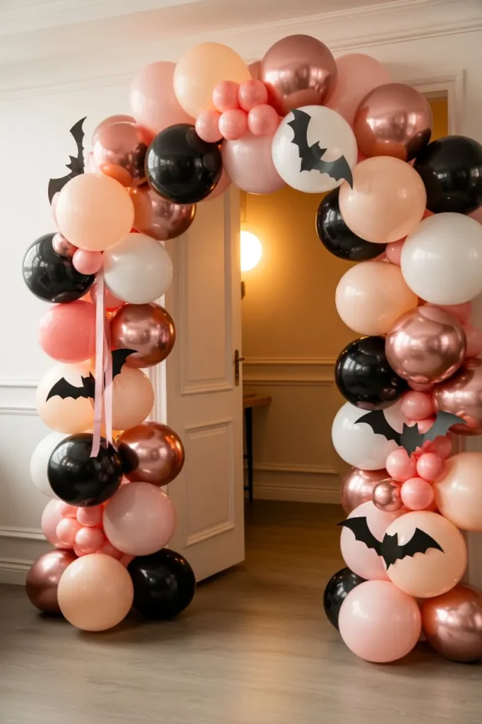 Pink Halloween Balloon Arch