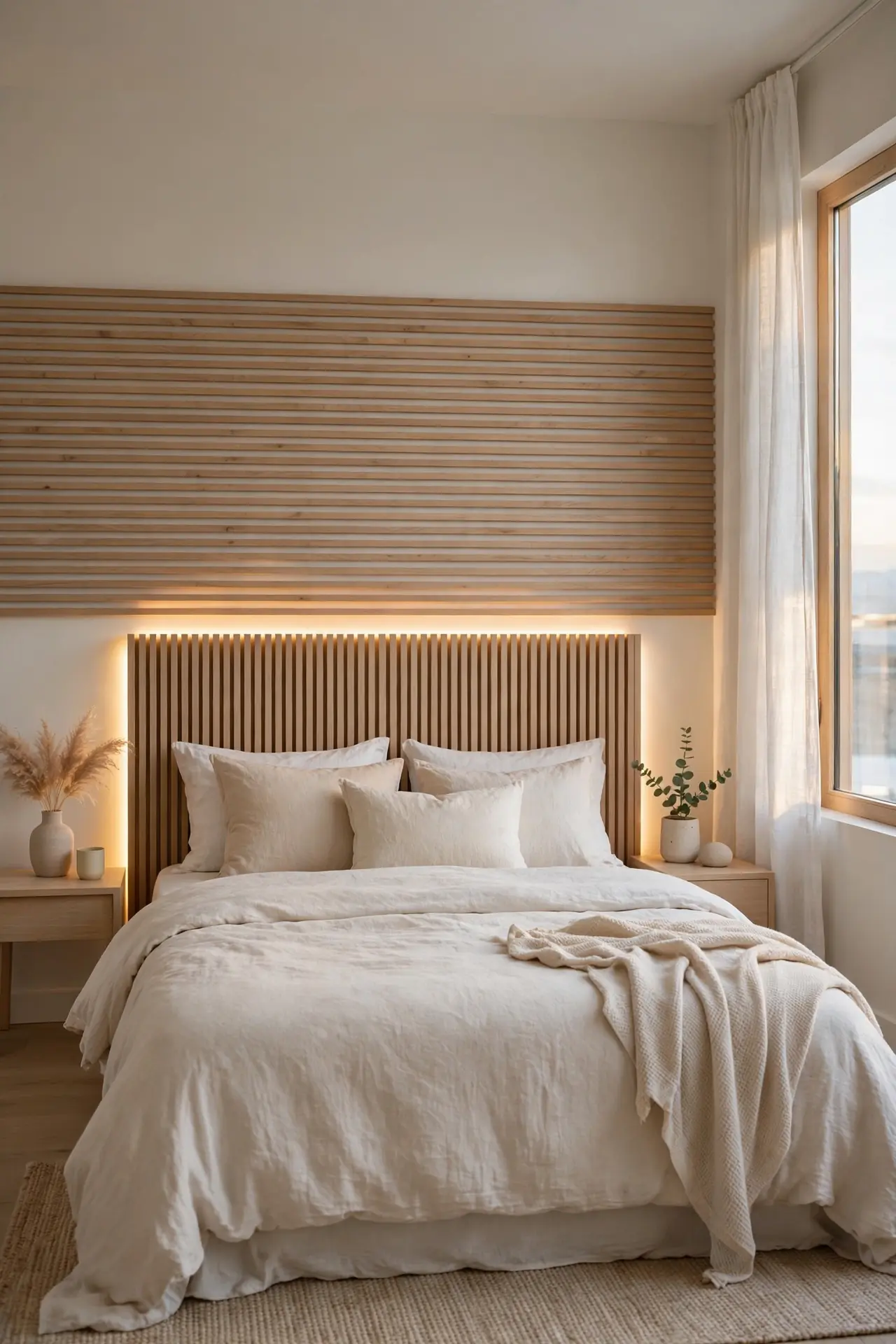 Light Strips for renter friendly bedroom accent wall ideas