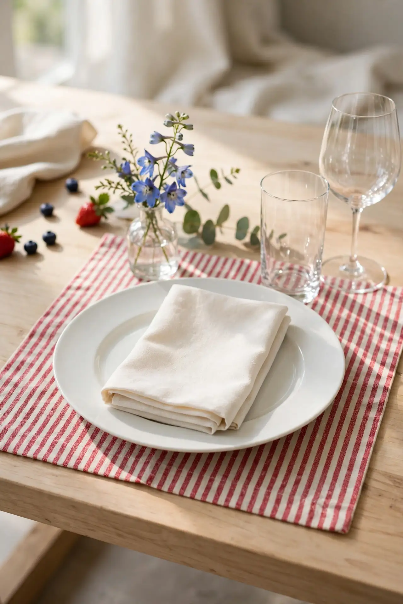 Striped Linen Chargers