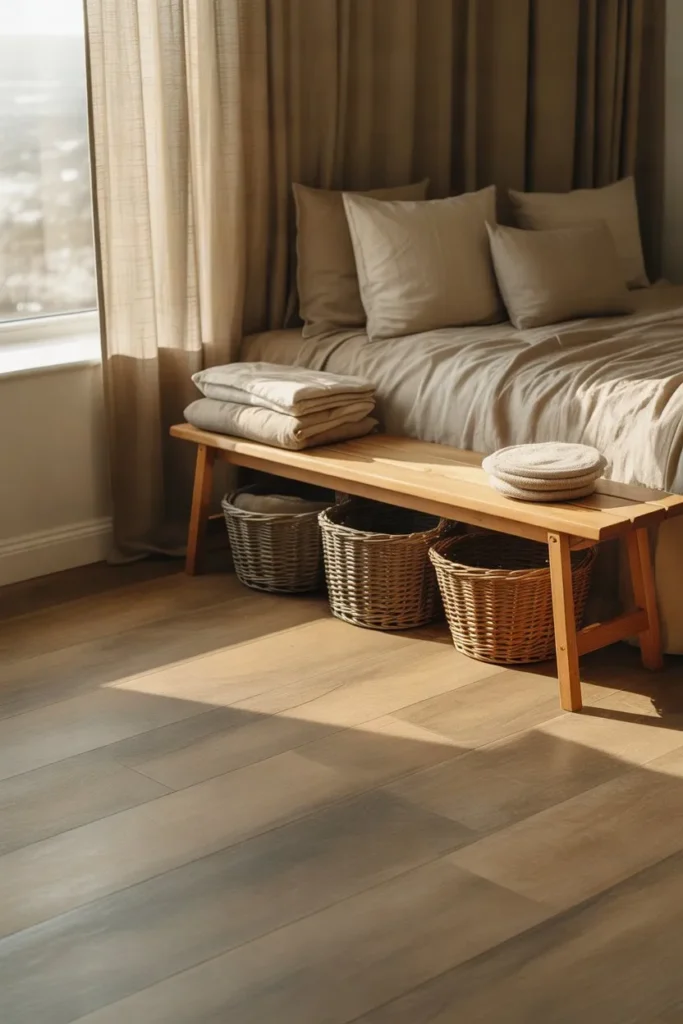 Bench With Baskets