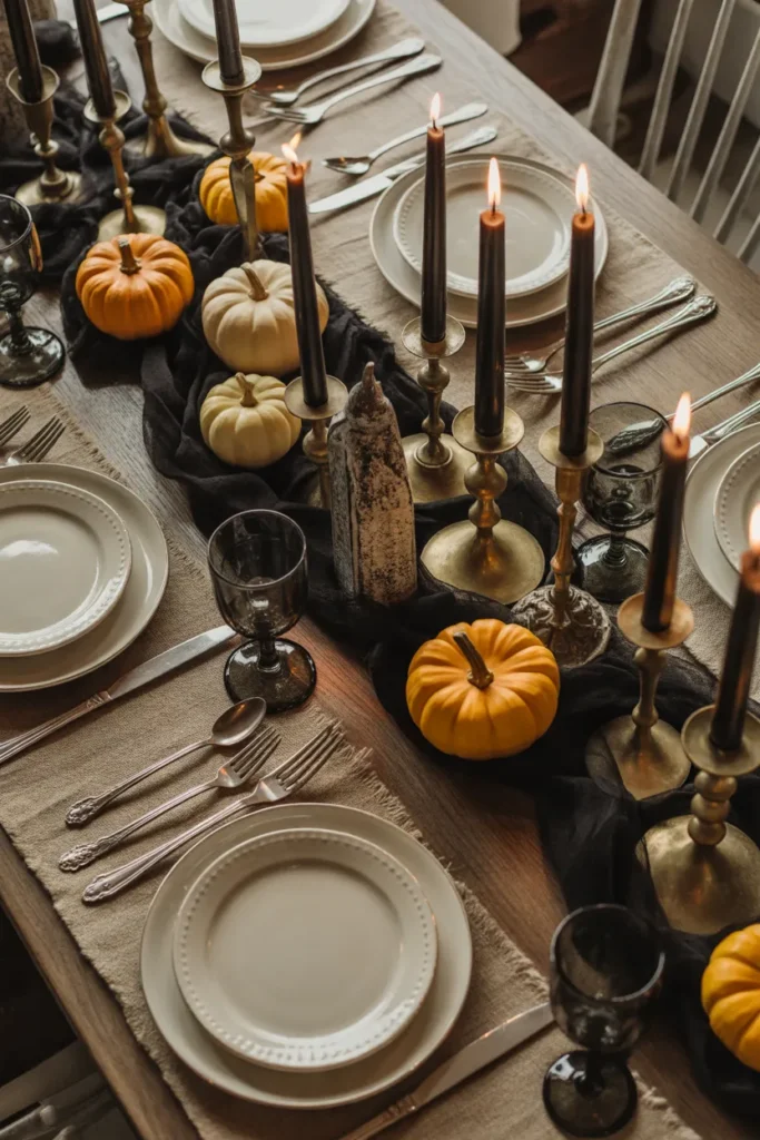 Black Lace Table Setting