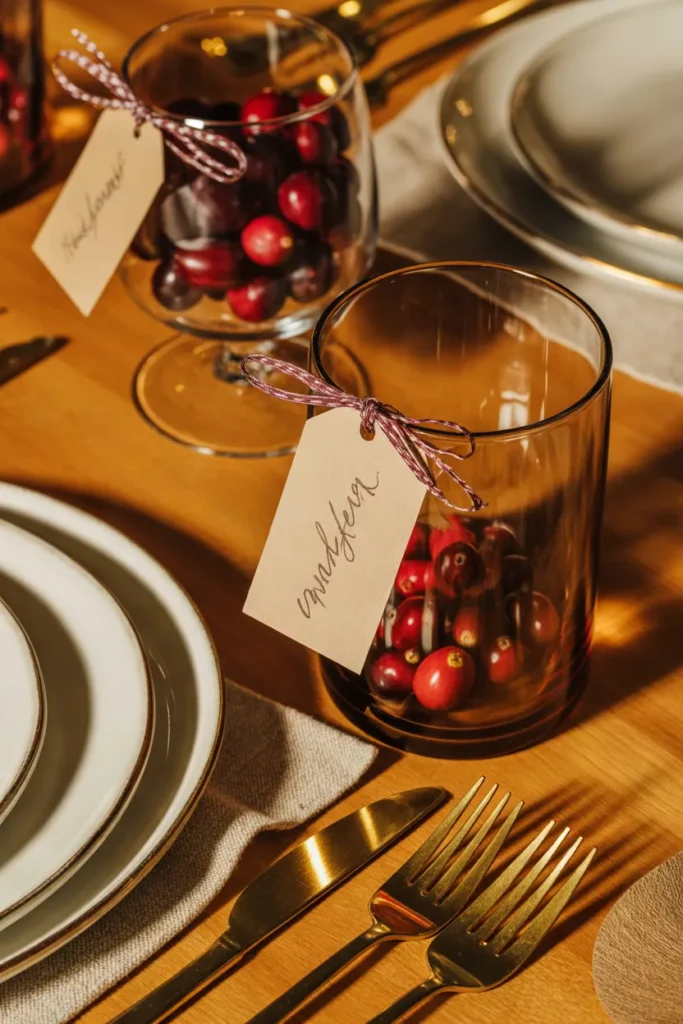 Cranberry Glass Tags