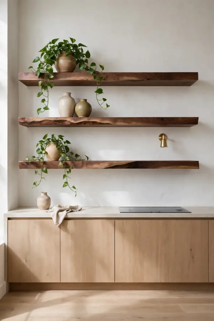Floating Wood Shelves