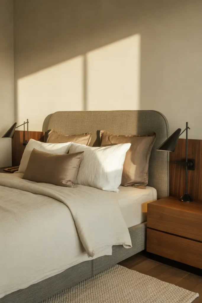 Gray Upholstered Bed