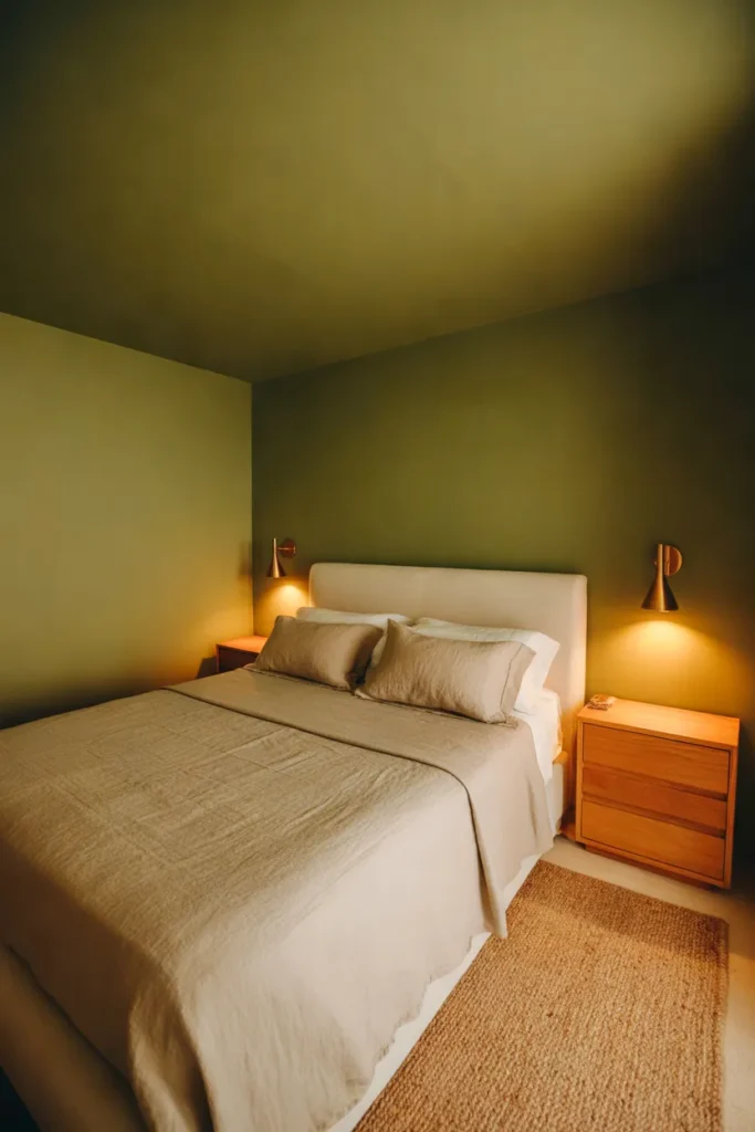 Olive Green Ceiling Detail