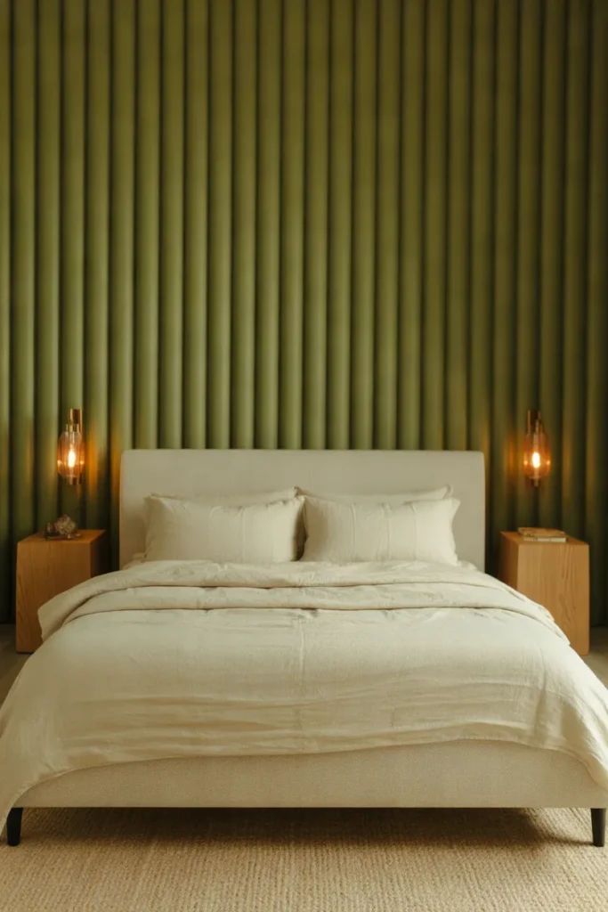 Olive Green Fluted Panels