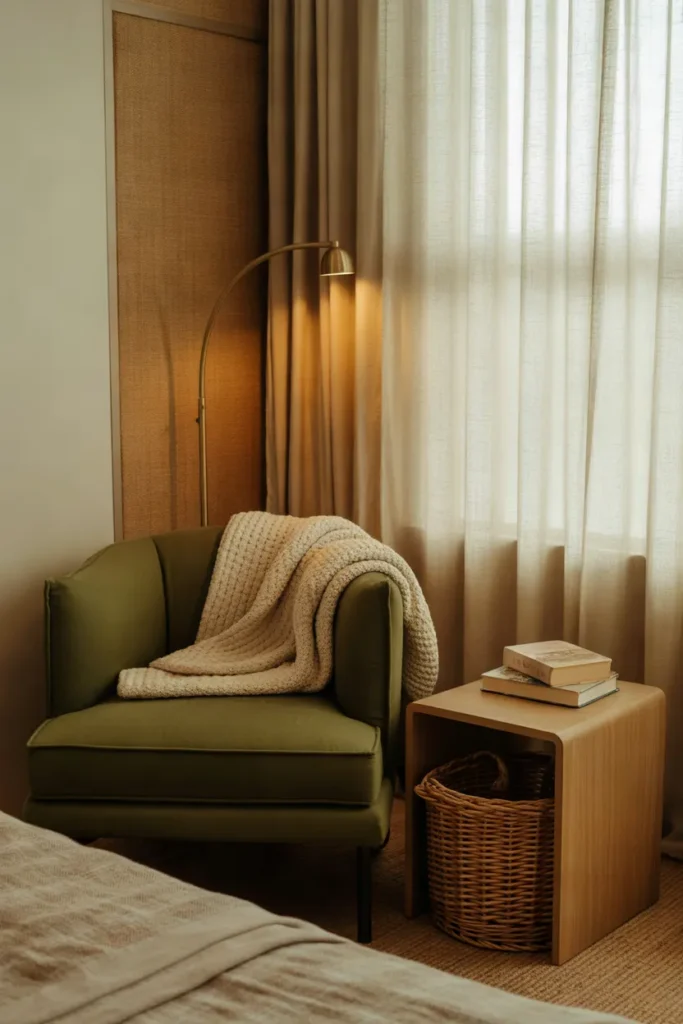 Olive Green Reading Nook