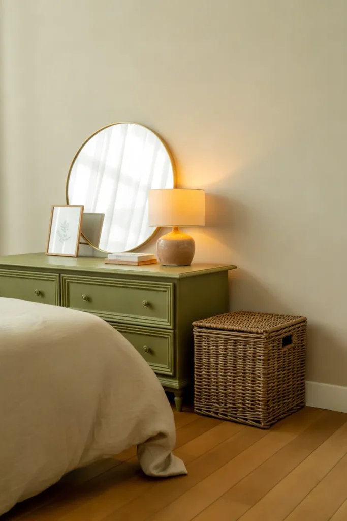 Olive Green Storage Dresser