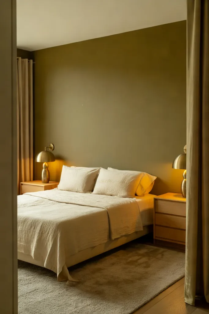 Olive Green and Brass