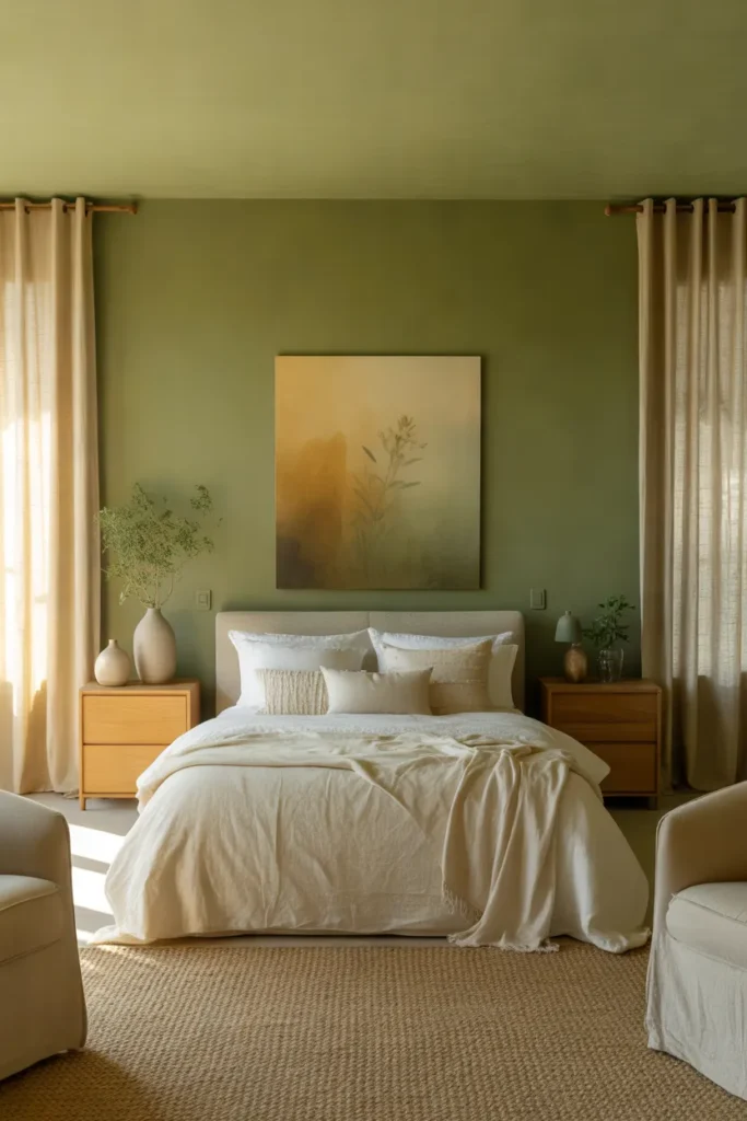 Olive Green and Cream