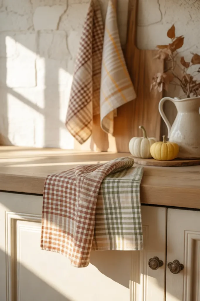 Plaid Linen Towels