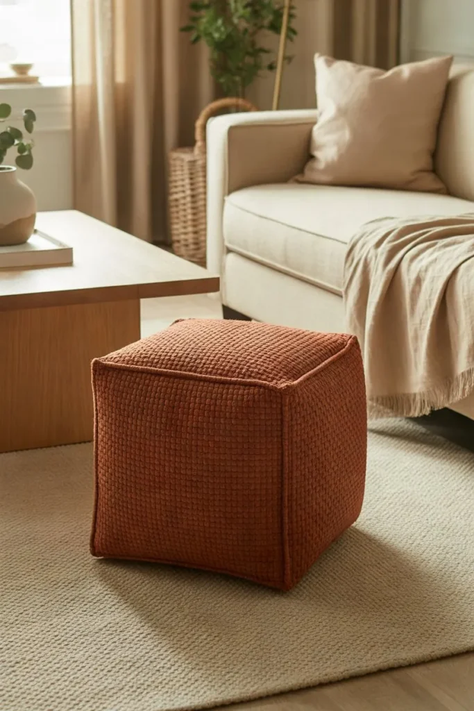 Rust Accent Pouf