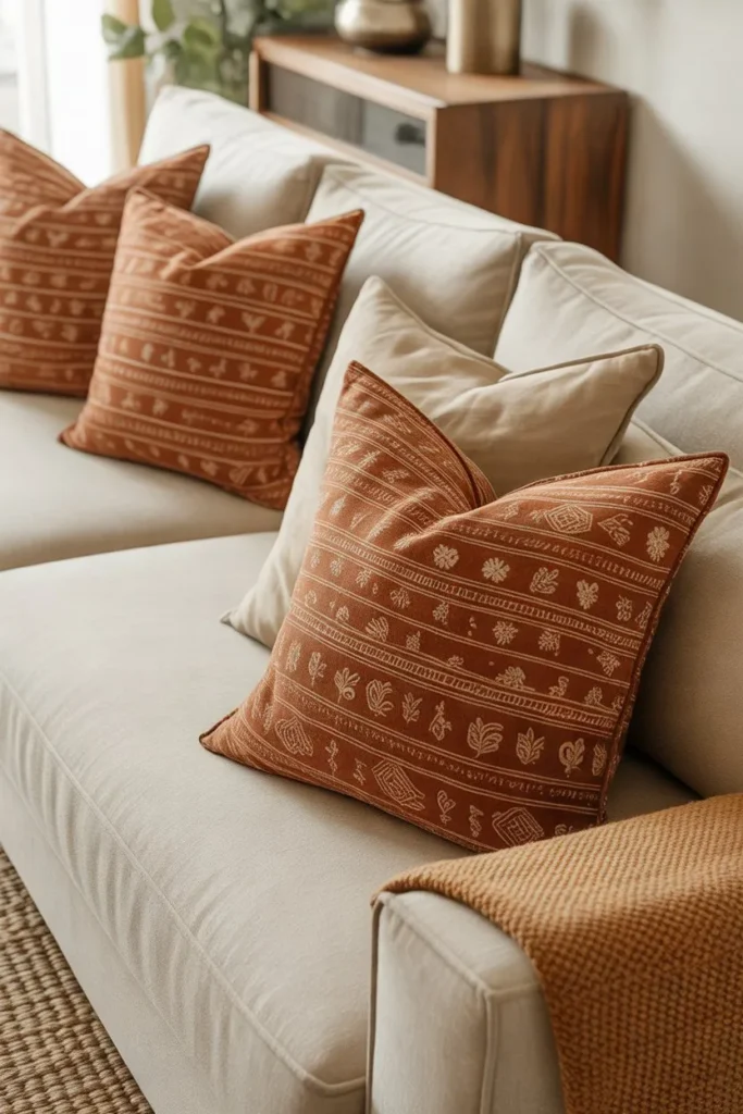 Rust Patterned Pillows
