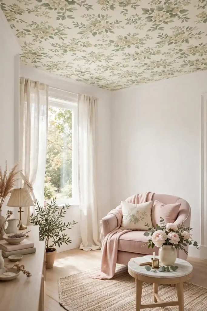 Floral Wallpaper Ceiling