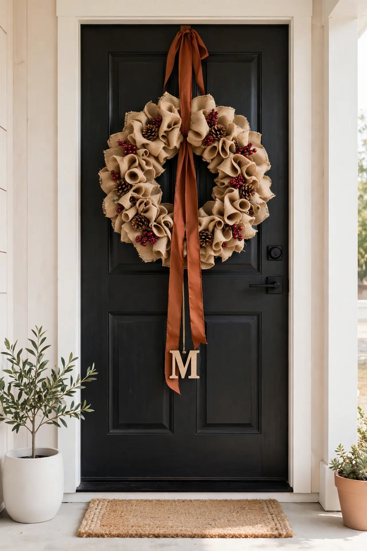 Burlap Wreath Welcome