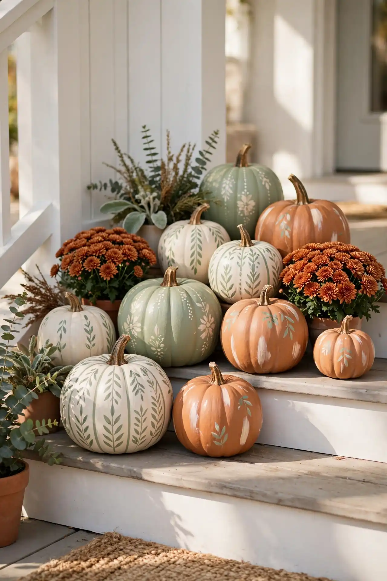 Painted Pumpkin Display