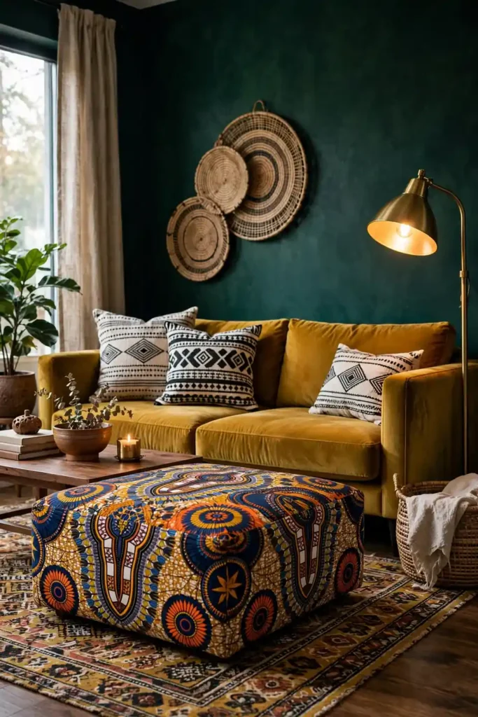 Bold afro chic living room ideas
