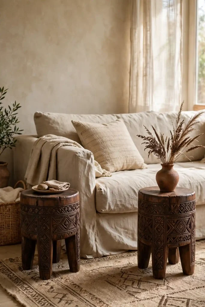 Carved Wooden Stools