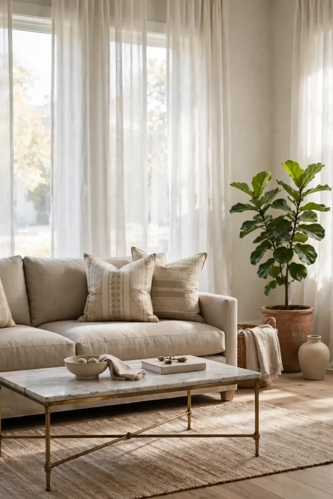Elegant afro chic living room ideas