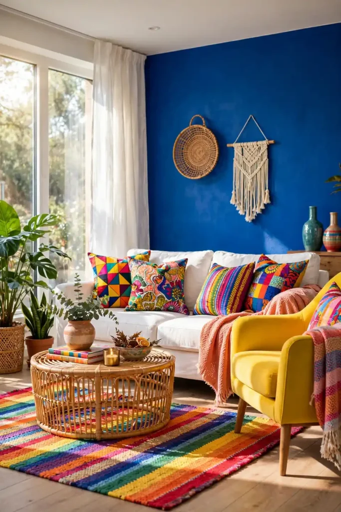 Vibrant afro chic living room ideas