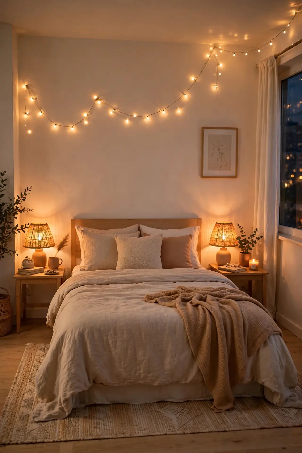 Warm Lighting Swap - Apartment Bedroom Ideas for Renters