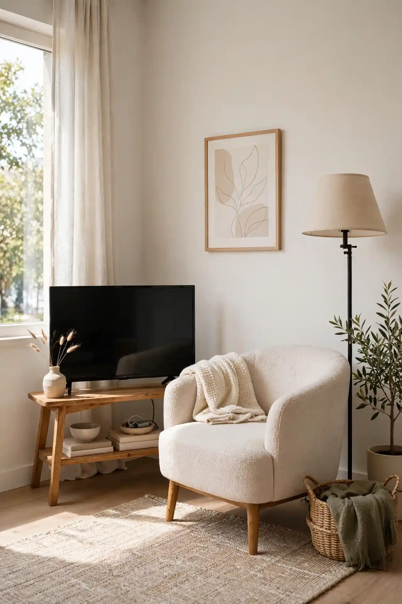Corner TV Nook for apartment living room ideas with TV