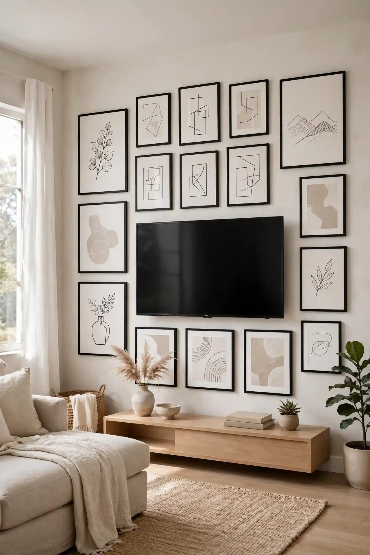 Gallery Wall Frame for apartment living room ideas with TV