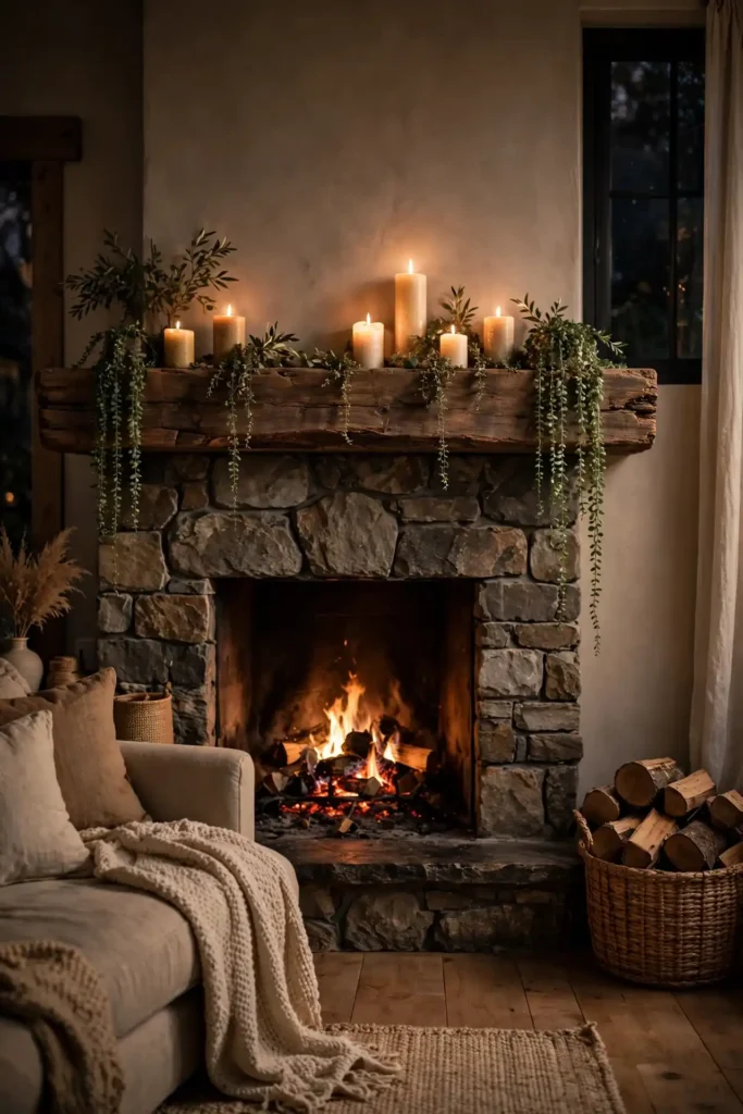 Rustic Wood Mantel