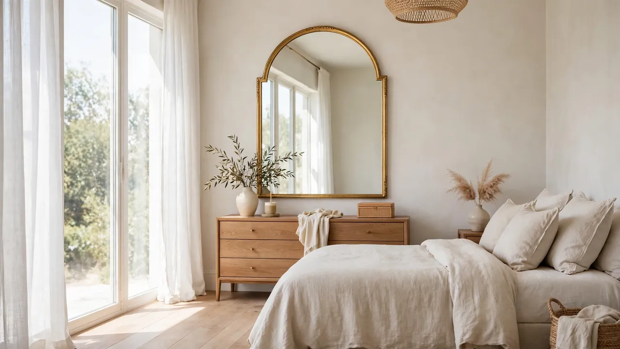 arched mirror decor for bedrooms