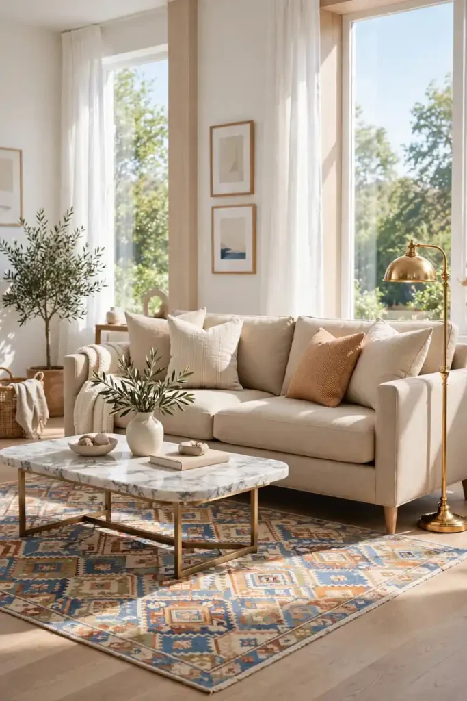 Charming area rug for living room