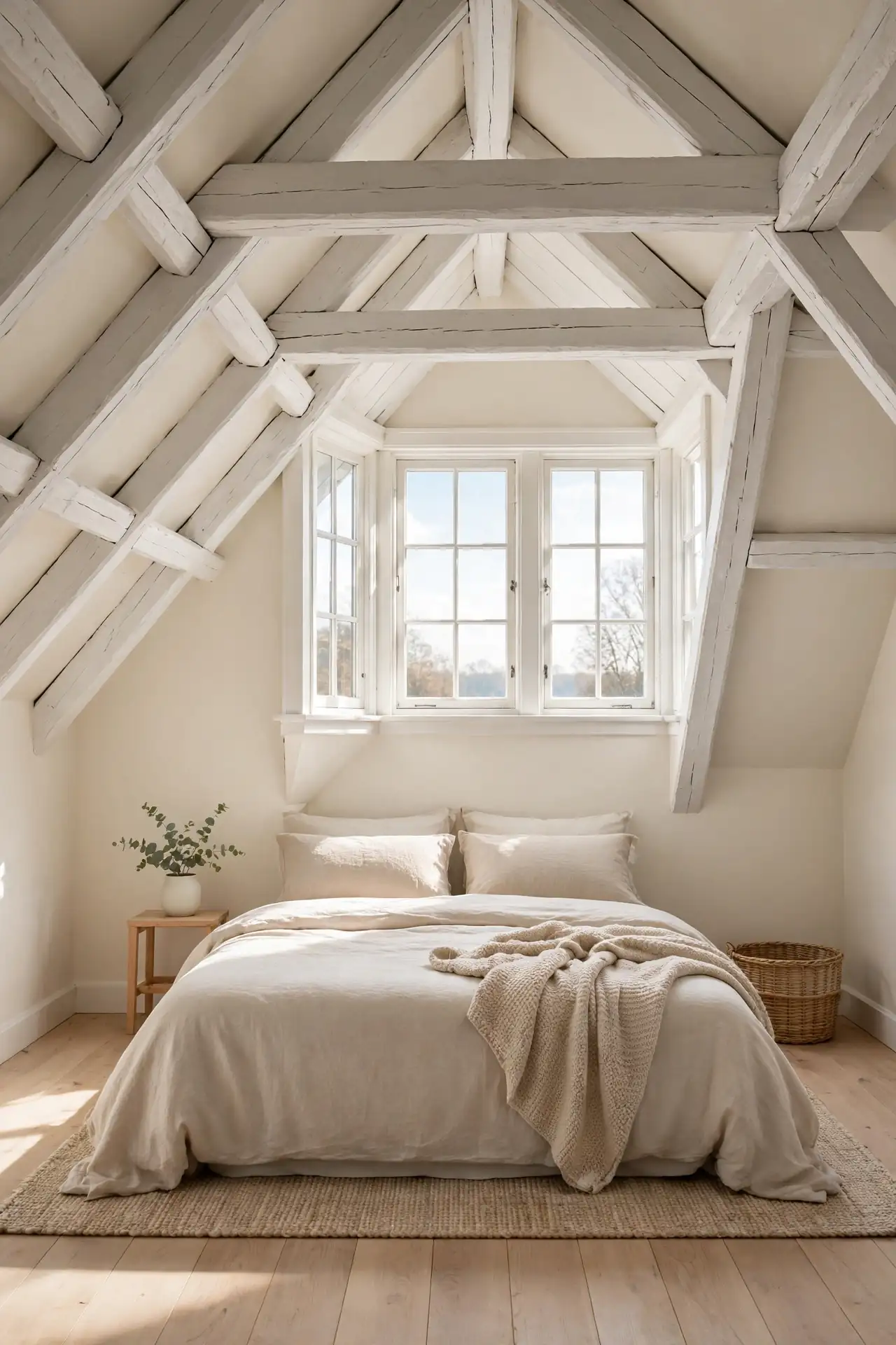 Chalk Painted Beams