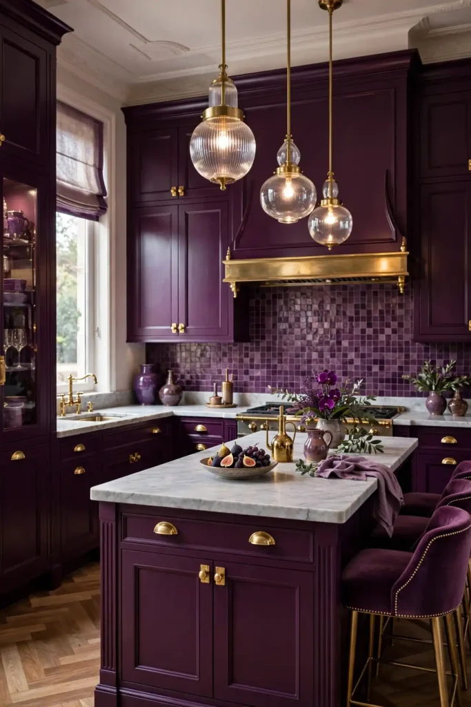 Luxe aubergine kitchen cabinet ideas