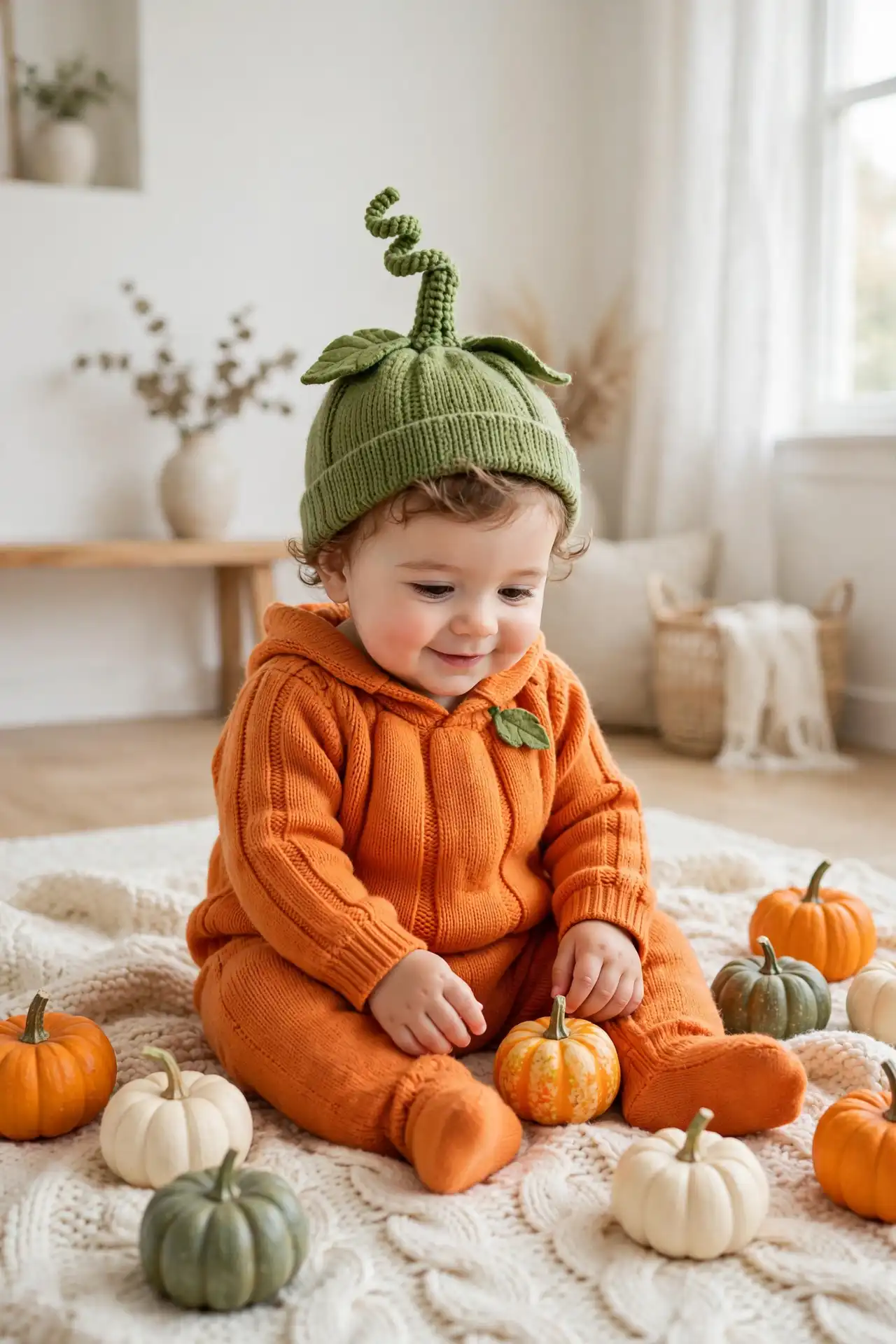 baby first halloween costume Cozy Pumpkin Onesie