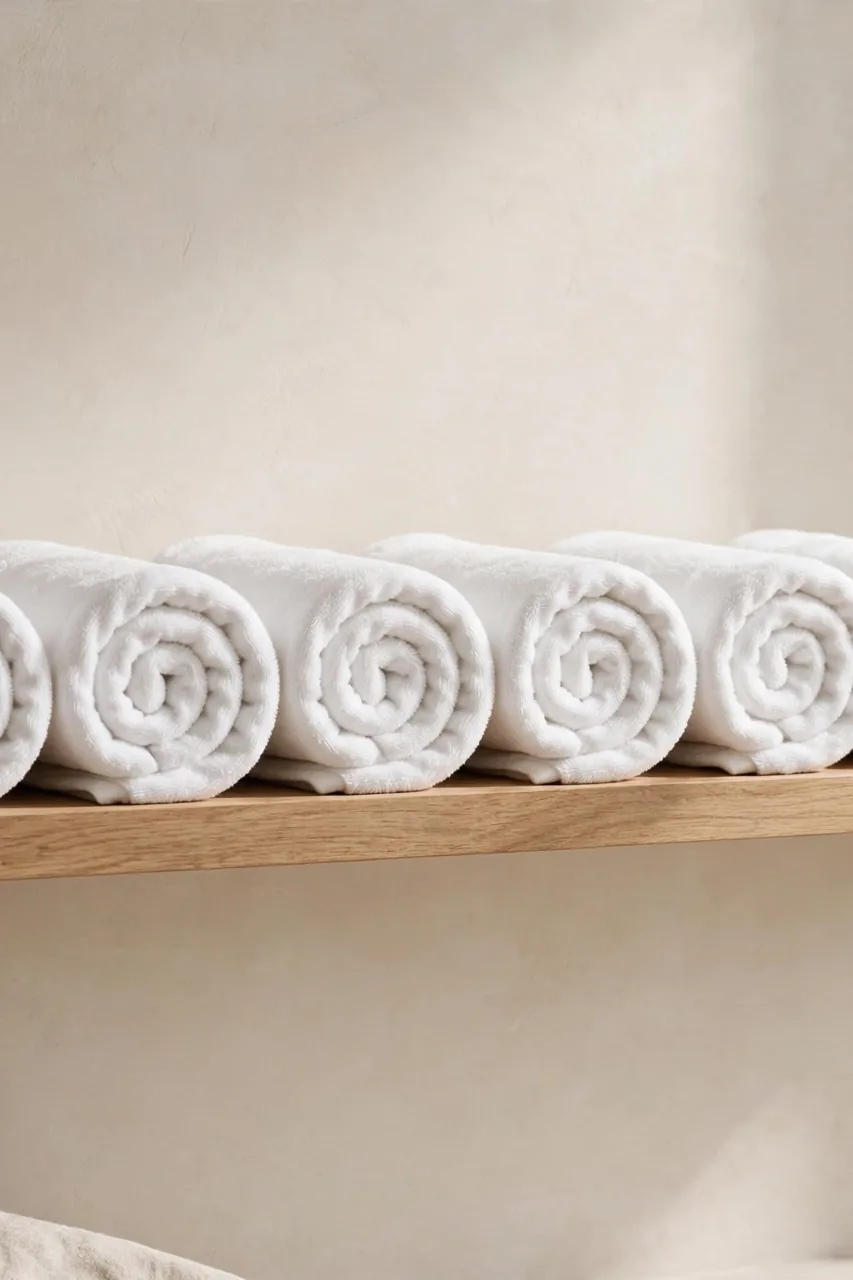 Rolled White Towels