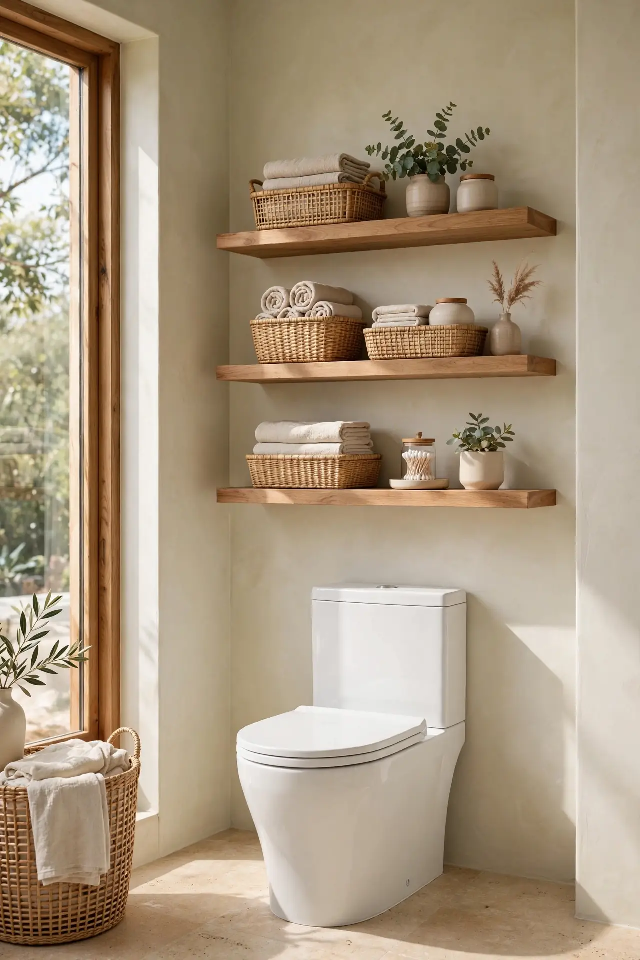 Floating Wood Shelves