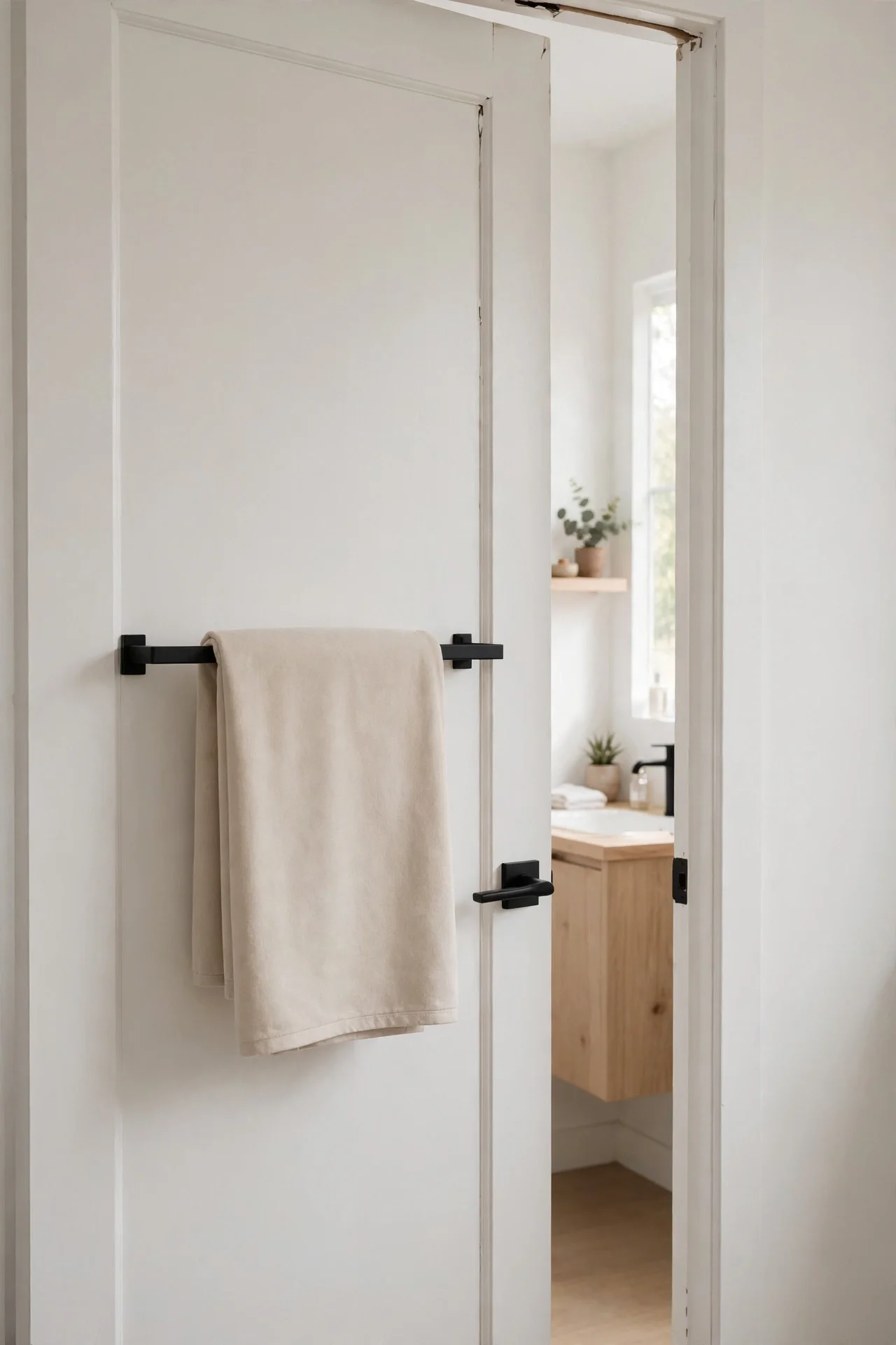 Towel Bar Behind Door