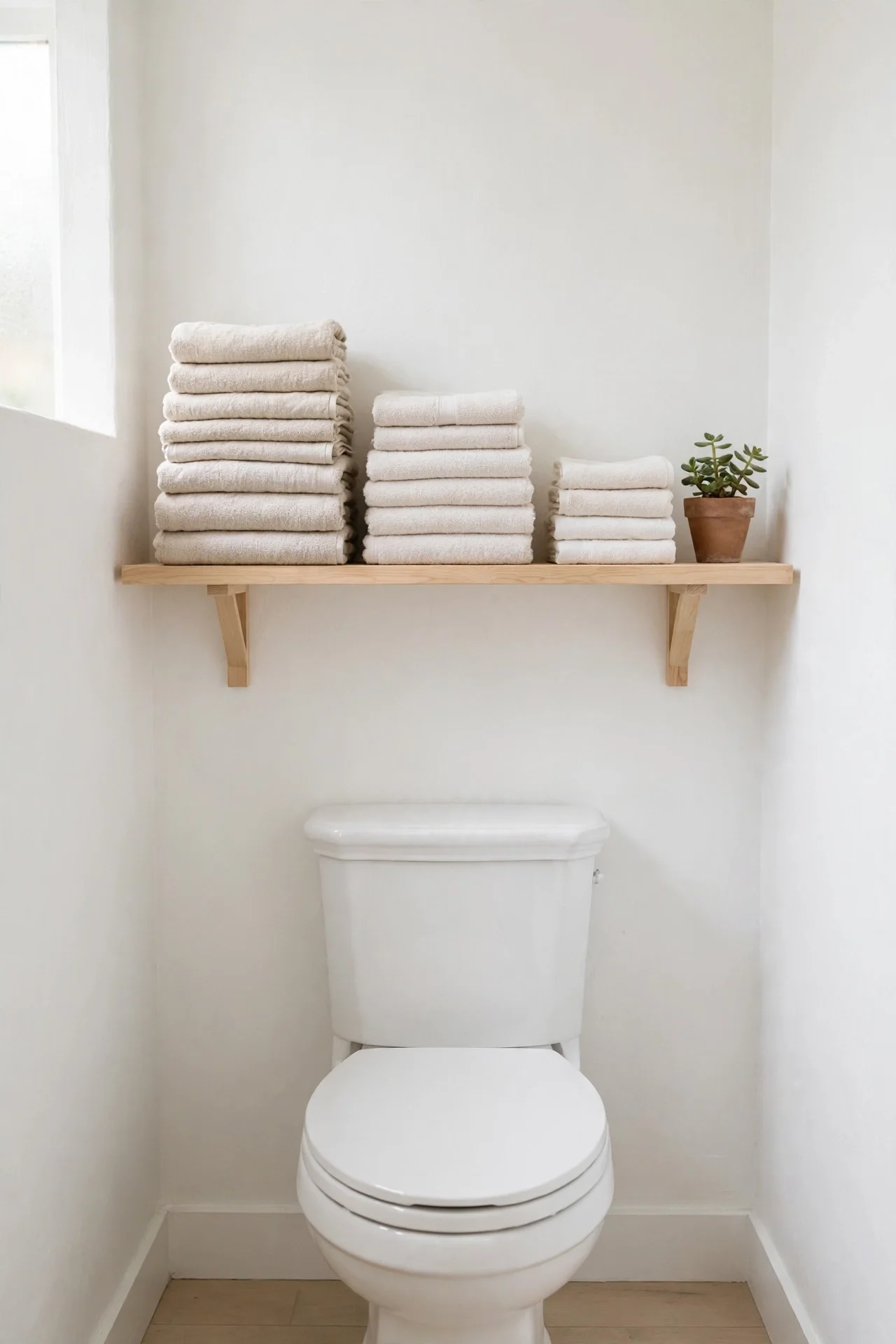 Towel Shelf Above Toilet