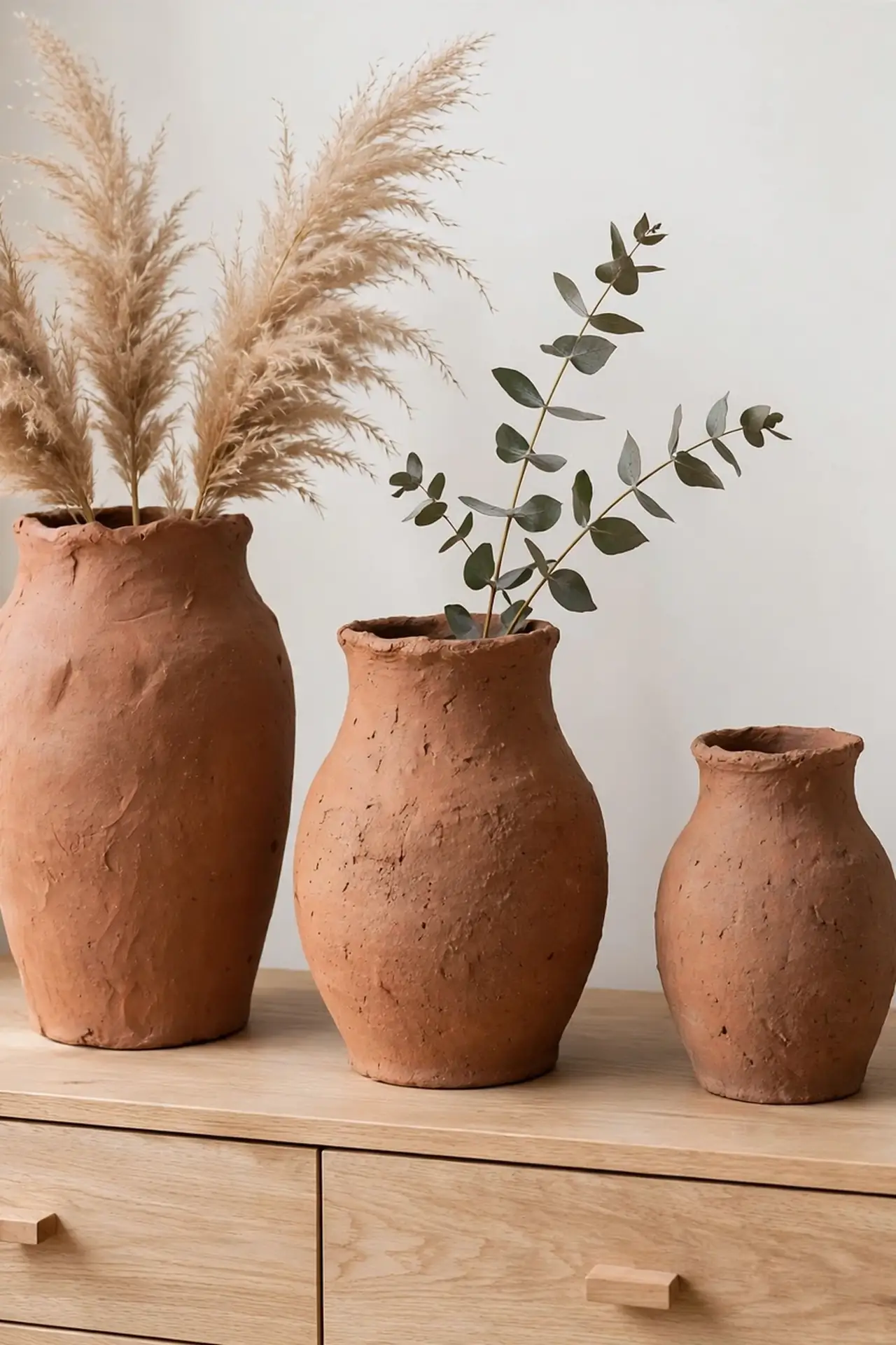 Terracotta Ceramic Vases, a handmade pick among bedroom decor ideas with terracotta accents