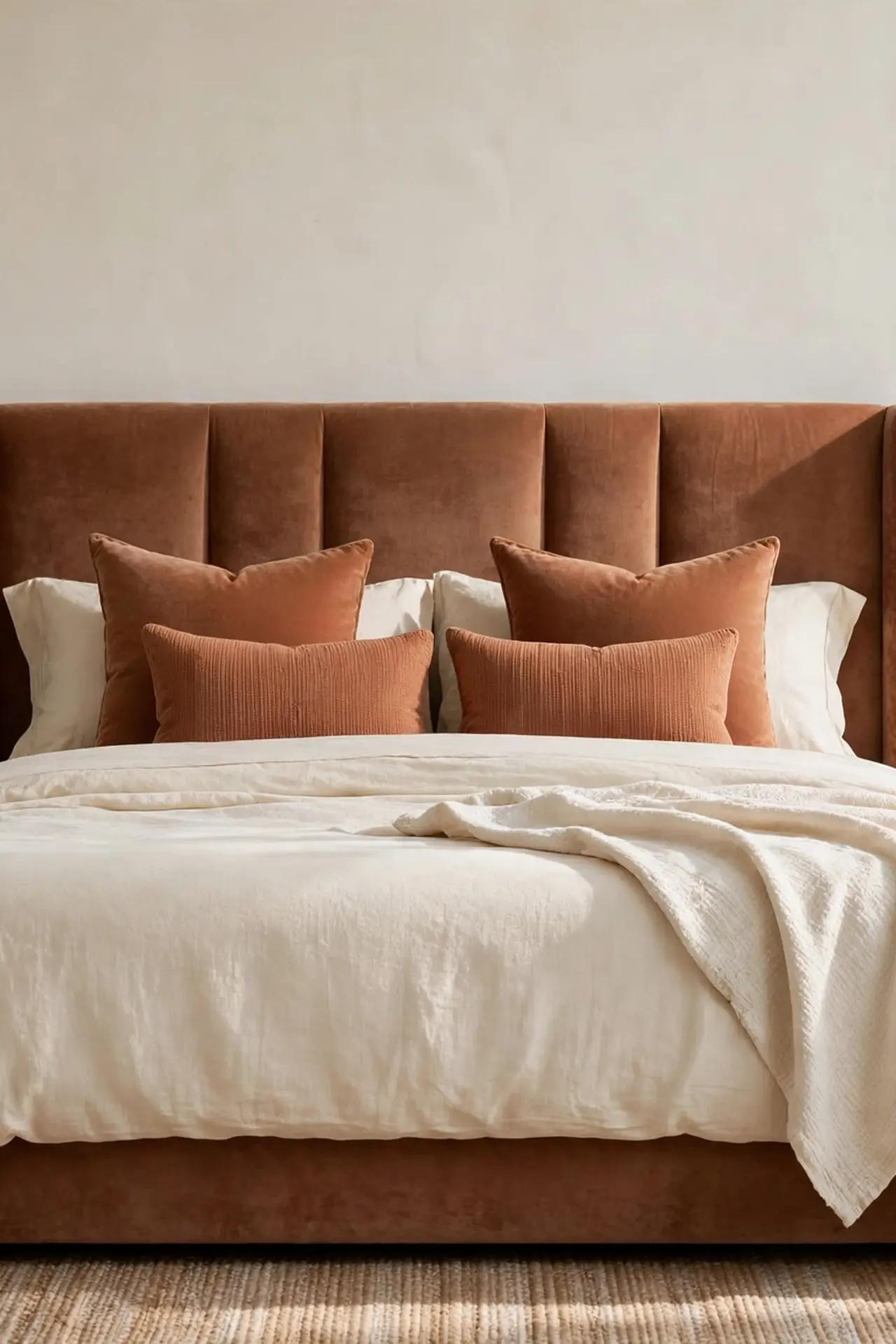 Terracotta Upholstered Headboard