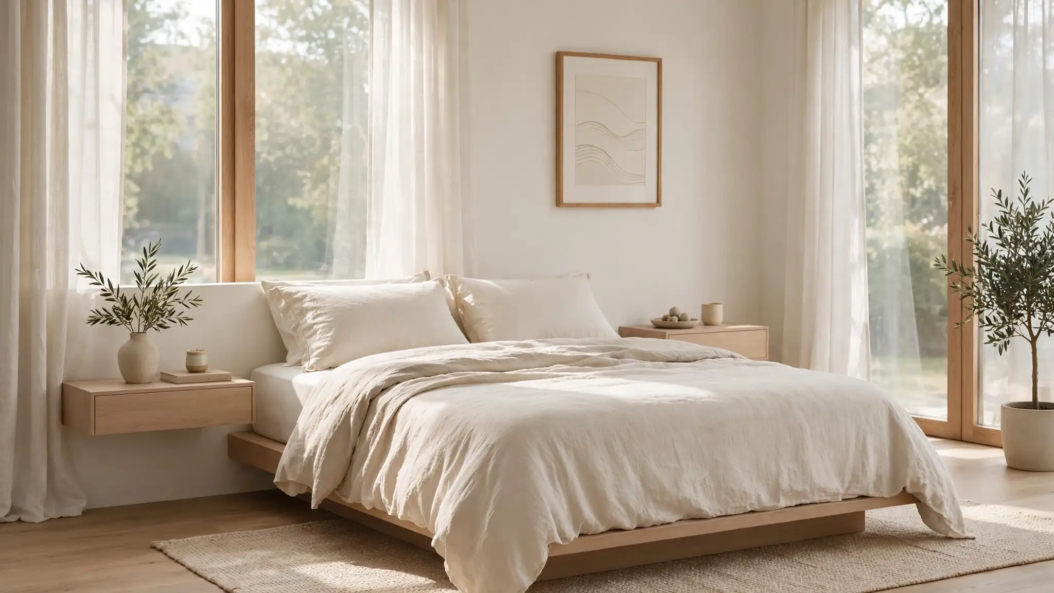 bedroom ideas with floating nightstands