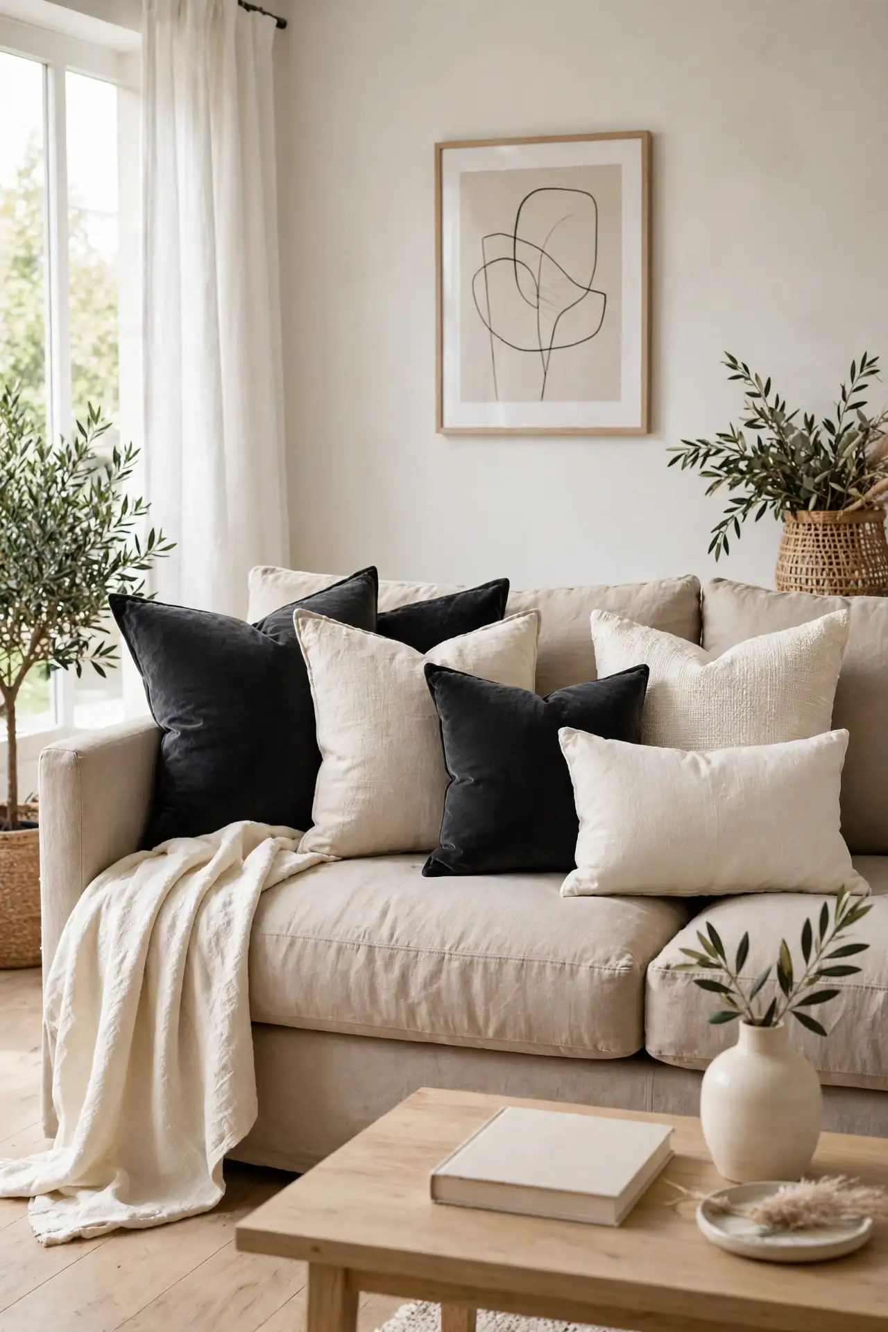 Charcoal Throw Pillows