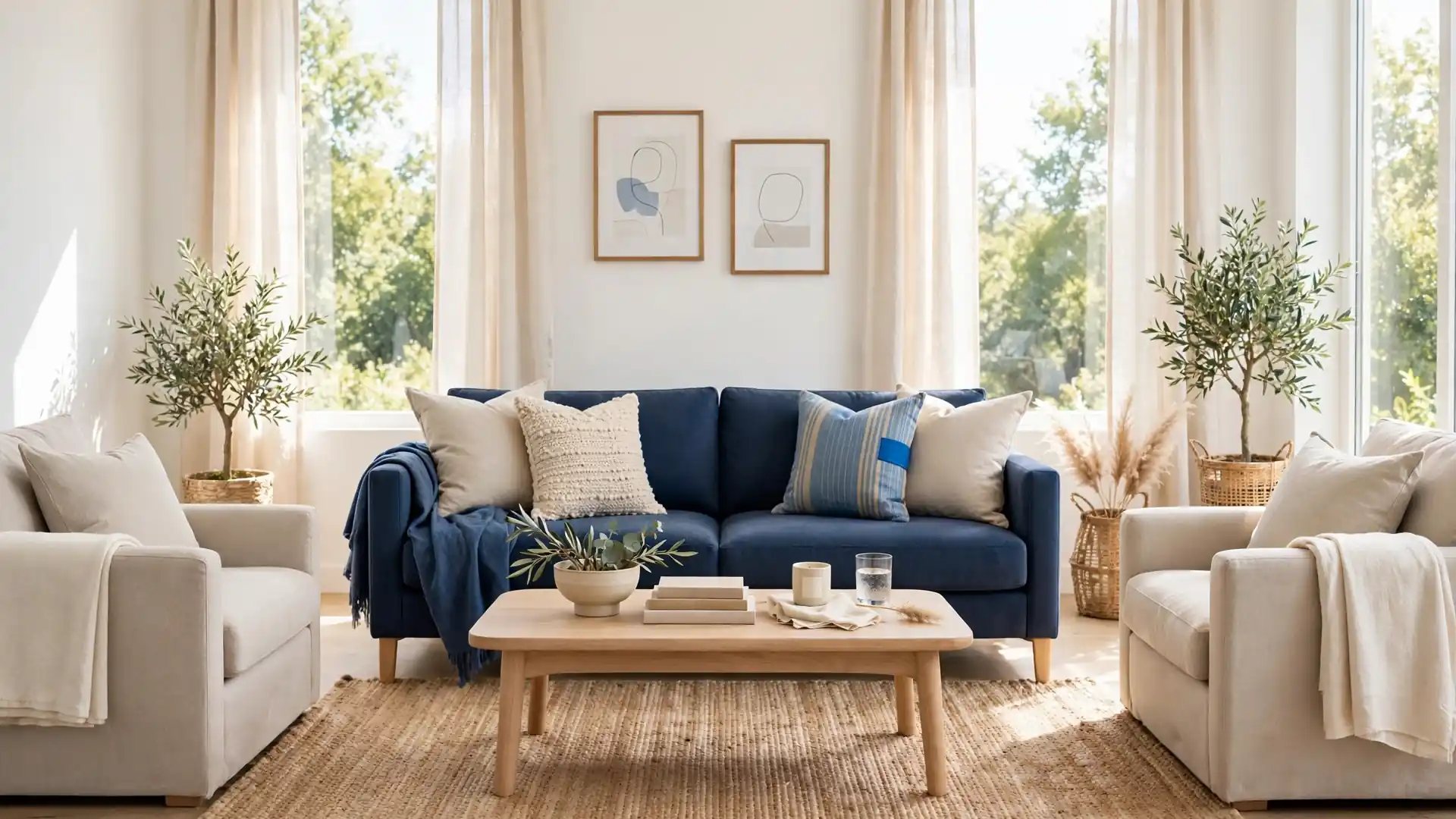 blue and beige living room decor ideas