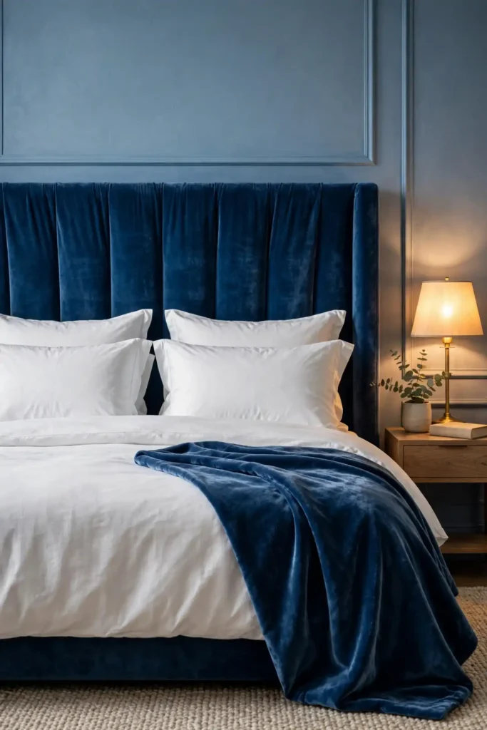 Blue Velvet Headboard