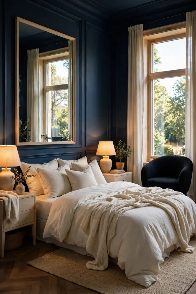 Dark blue bedroom ideas