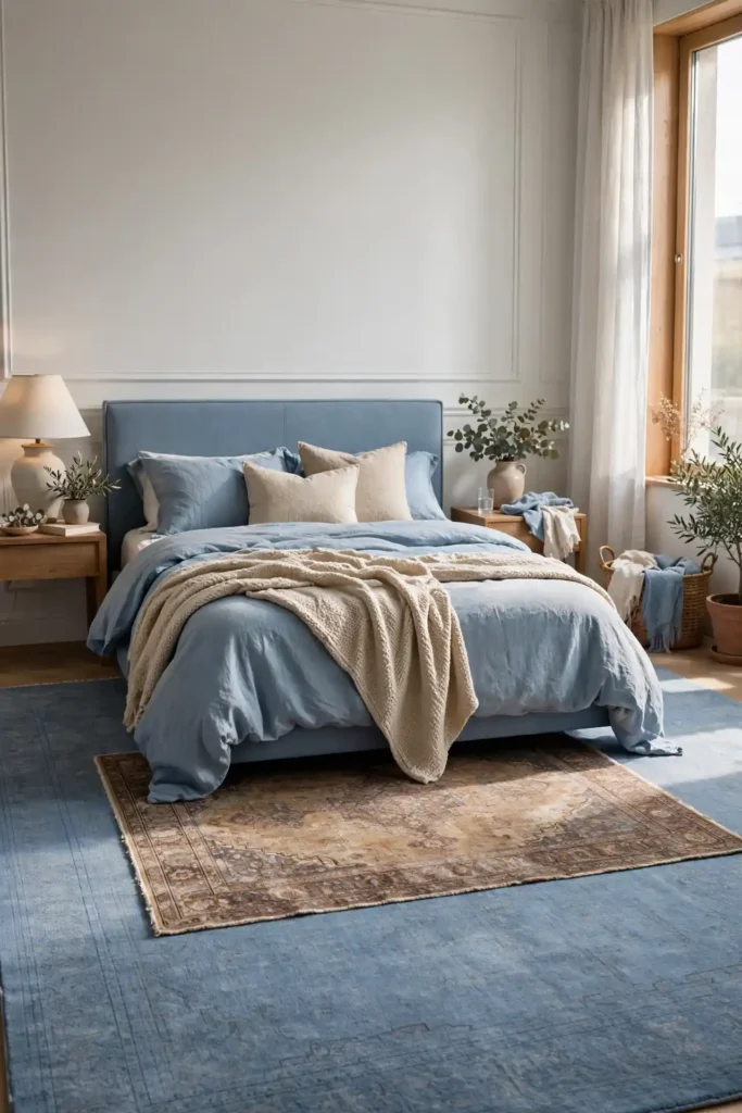 Soft Blue Rug Grounding