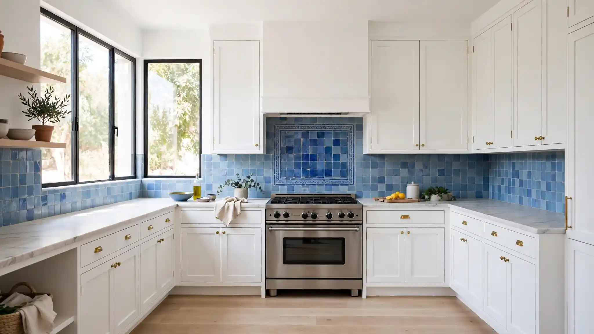blue zellige tile kitchen backsplash ideas