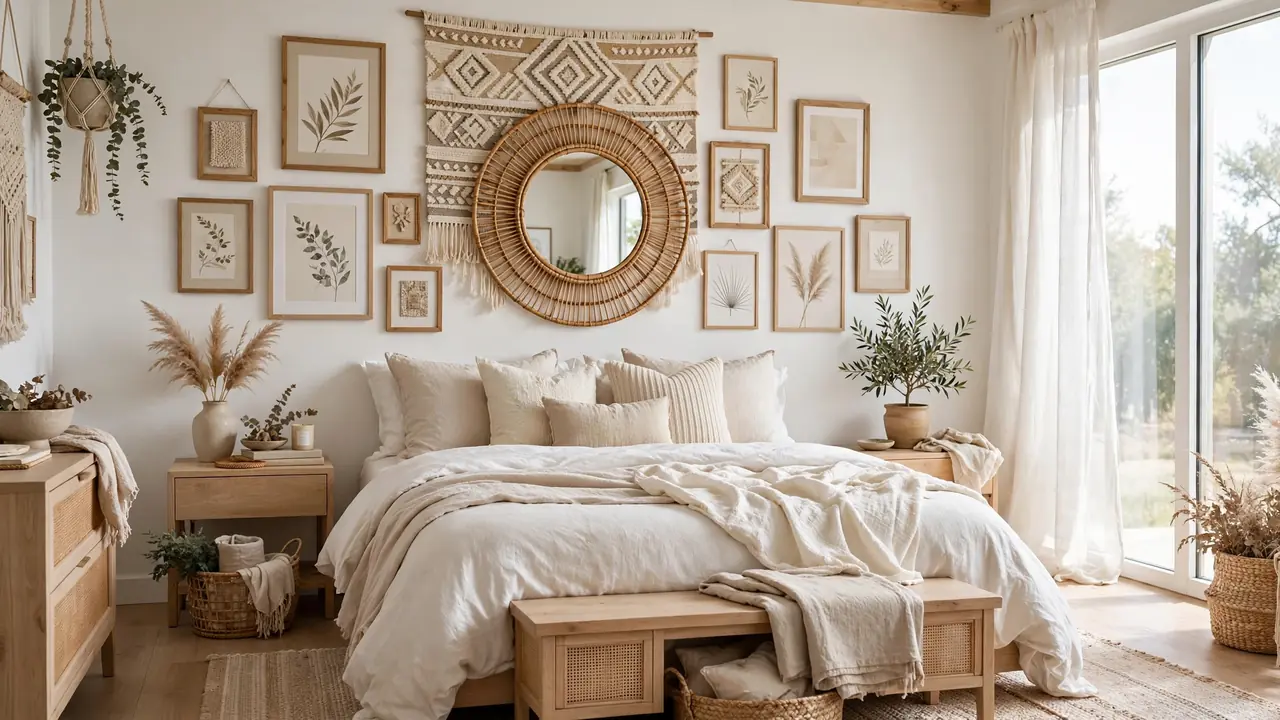 boho gallery wall ideas for bedrooms