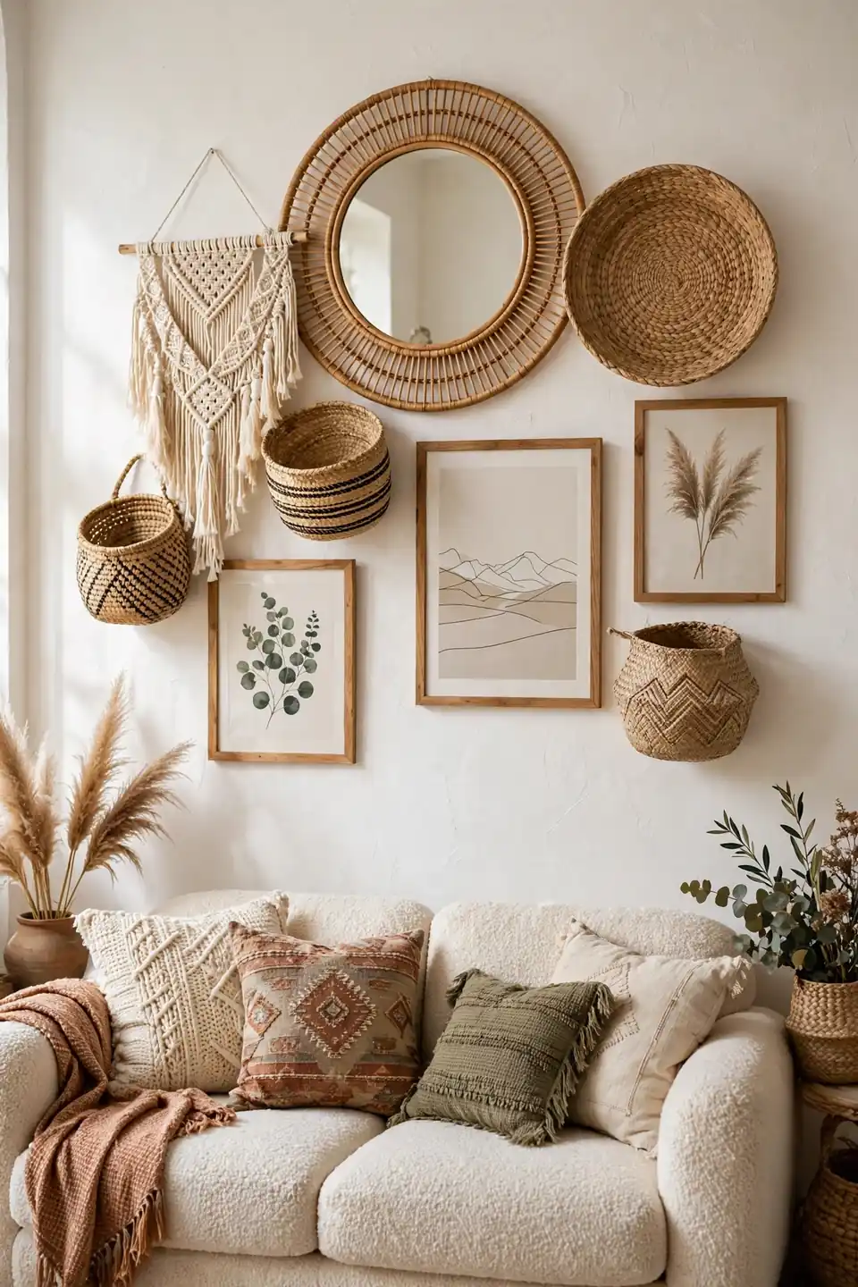 Charming boho wall decor for living rooms