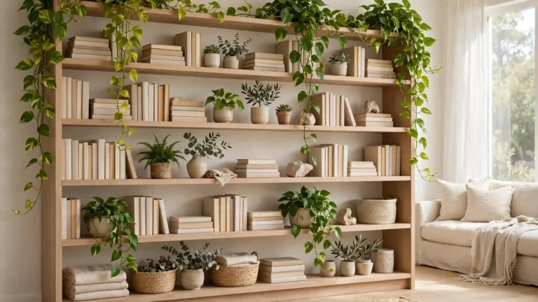 bookshelf styling ideas with plants