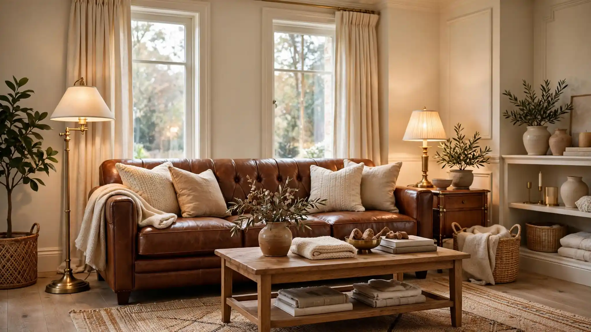 brown couch living rooms